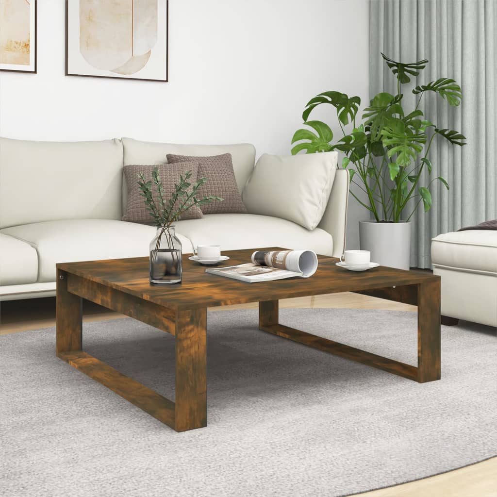 Coffee Table Smoked Oak 100x100x35 cm Engineered Wood - Casper Homes