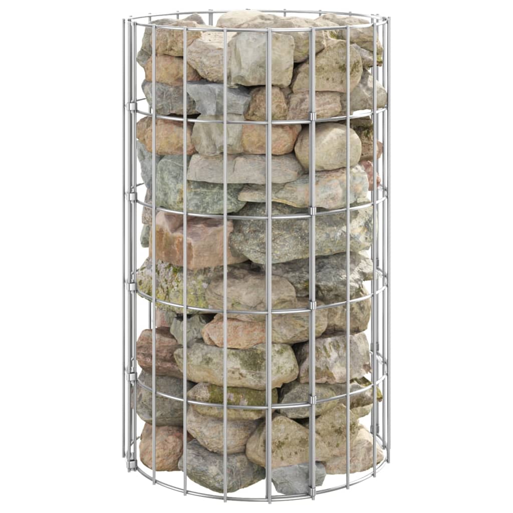 Circular Gabion Pole Galvanised Steel Ã ̃30x50 cm - Design Hut