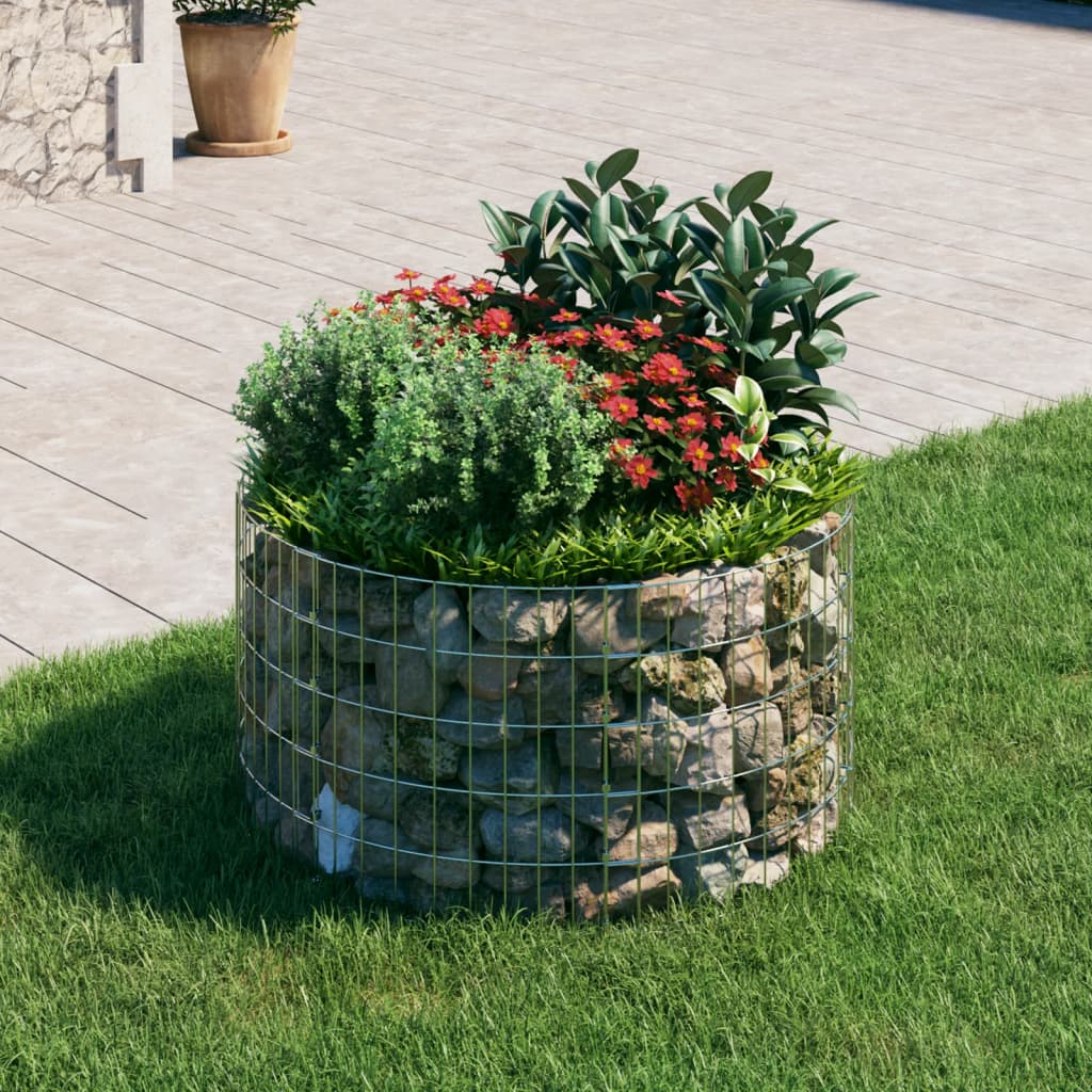 Circular Gabion Pole Galvanised Steel Ã ̃100x50 cm - Unbeatable Bargains