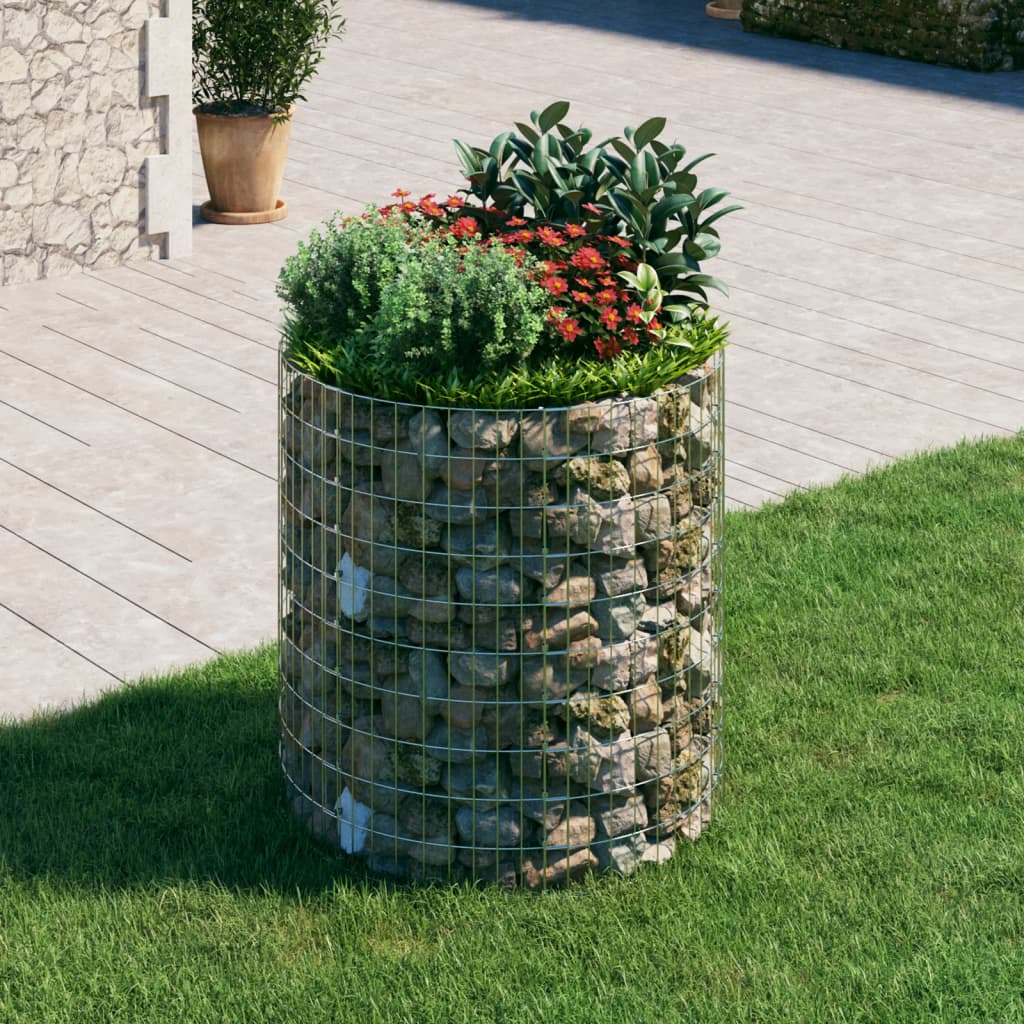 Circular Gabion Pole Galvanised Steel Ã ̃100x100 cm - Design Hut