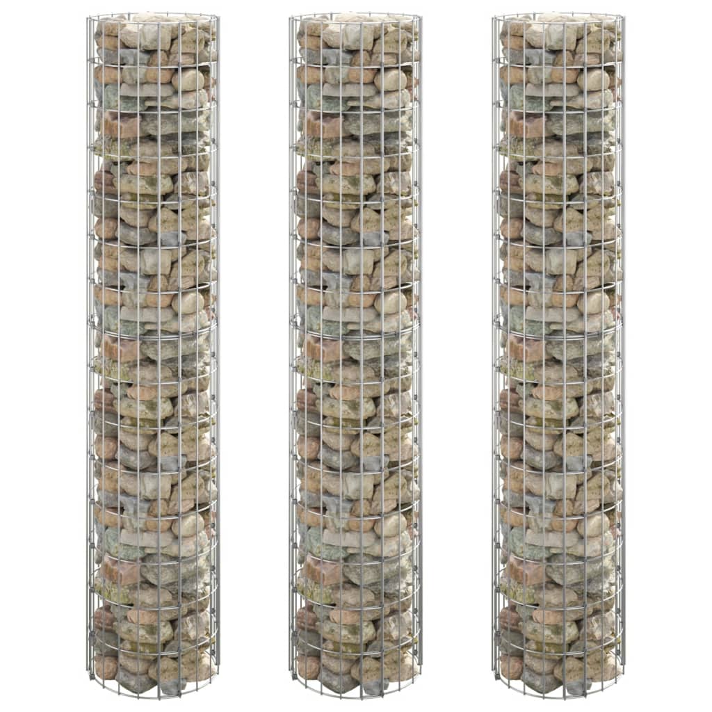 Circular Gabion Raised Beds 3 pcs Galvanised Steel Ã ̃30x150 cm - Decor Base