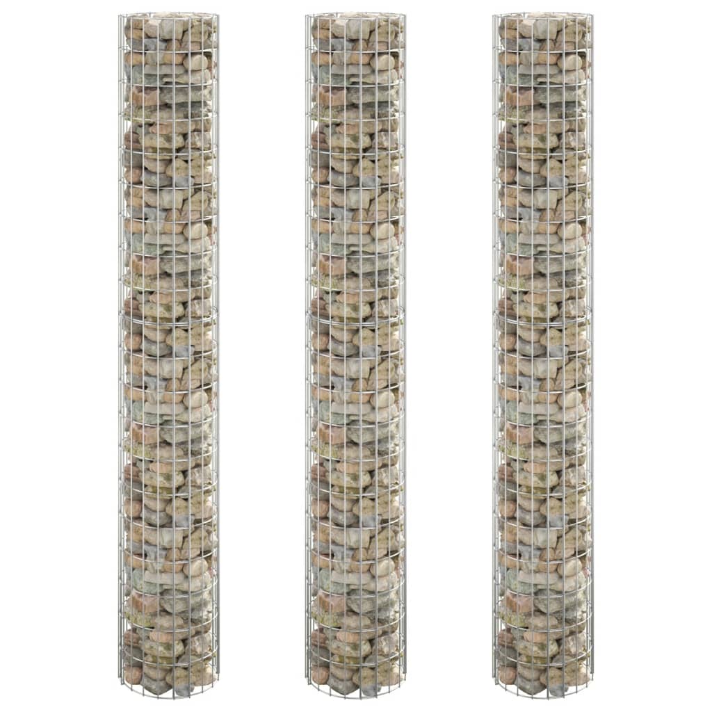 Circular Gabion Raised Beds 3 pcs Galvanised Steel Ã ̃30x200 cm - Unbeatable Bargains