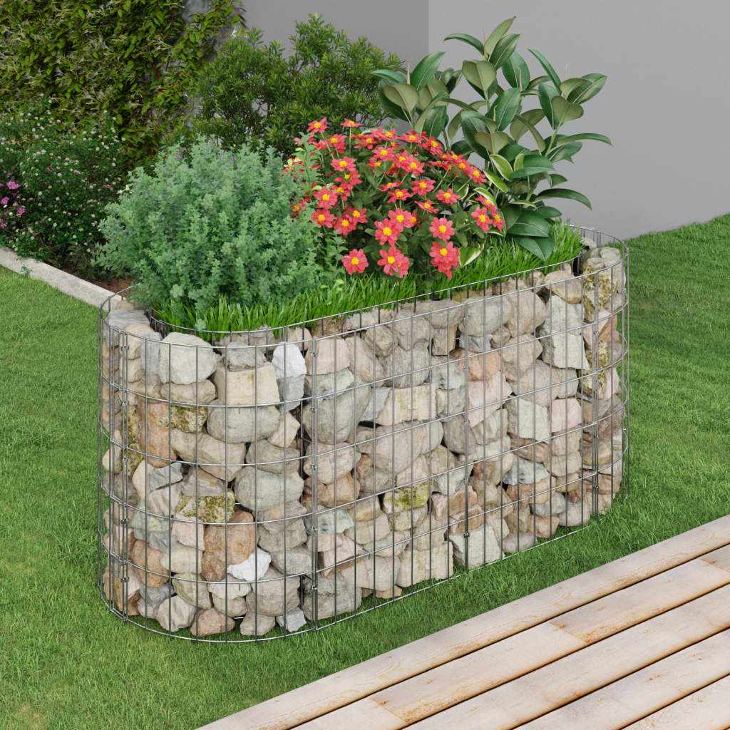 Gabion Raised Bed Galvanised Iron 120x50x50 cm - Design Hut