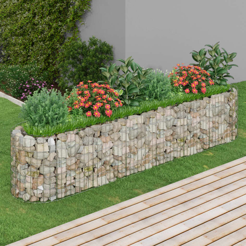 Gabion Raised Bed Galvanised Iron 260x50x50 cm - Style and Chic