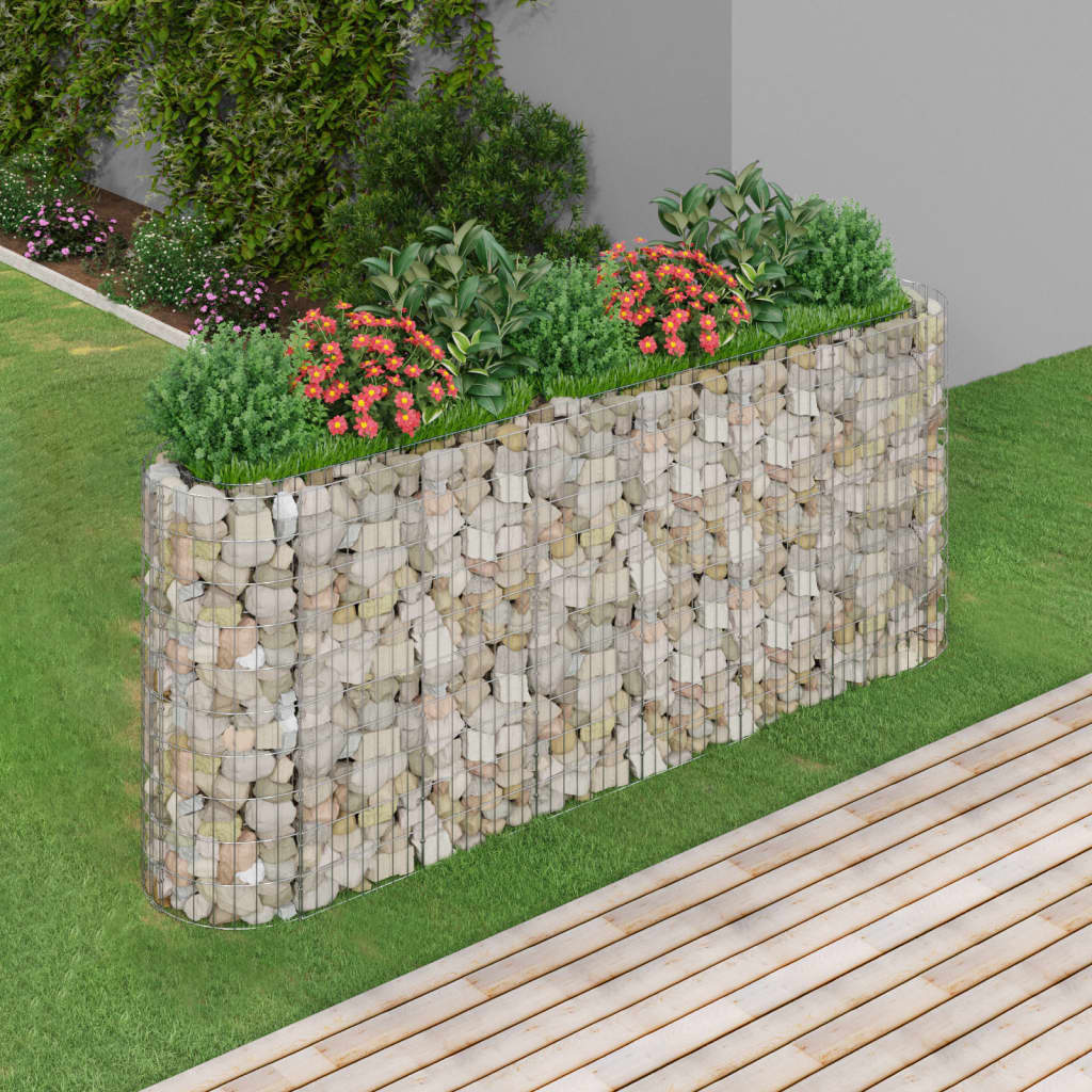 Gabion Raised Bed Galvanised Iron 260x50x100 cm - Merkel Designers