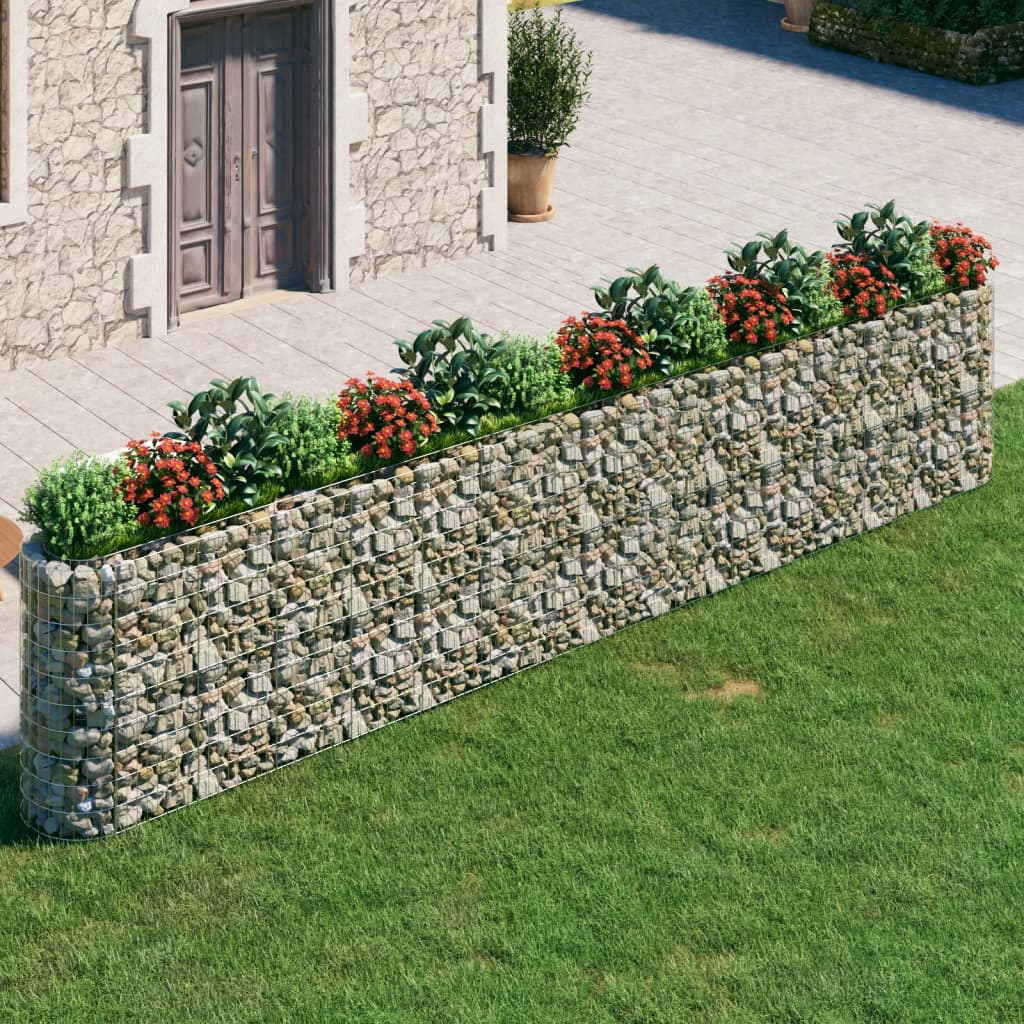 Gabion Raised Bed Galvanised Iron 540x50x100 cm - All Things Good