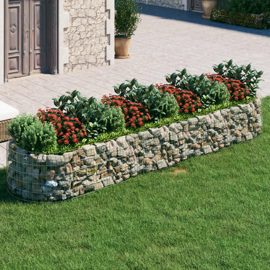 Gabion Raised Bed Galvanised Iron 400x100x50 cm - Decor Base