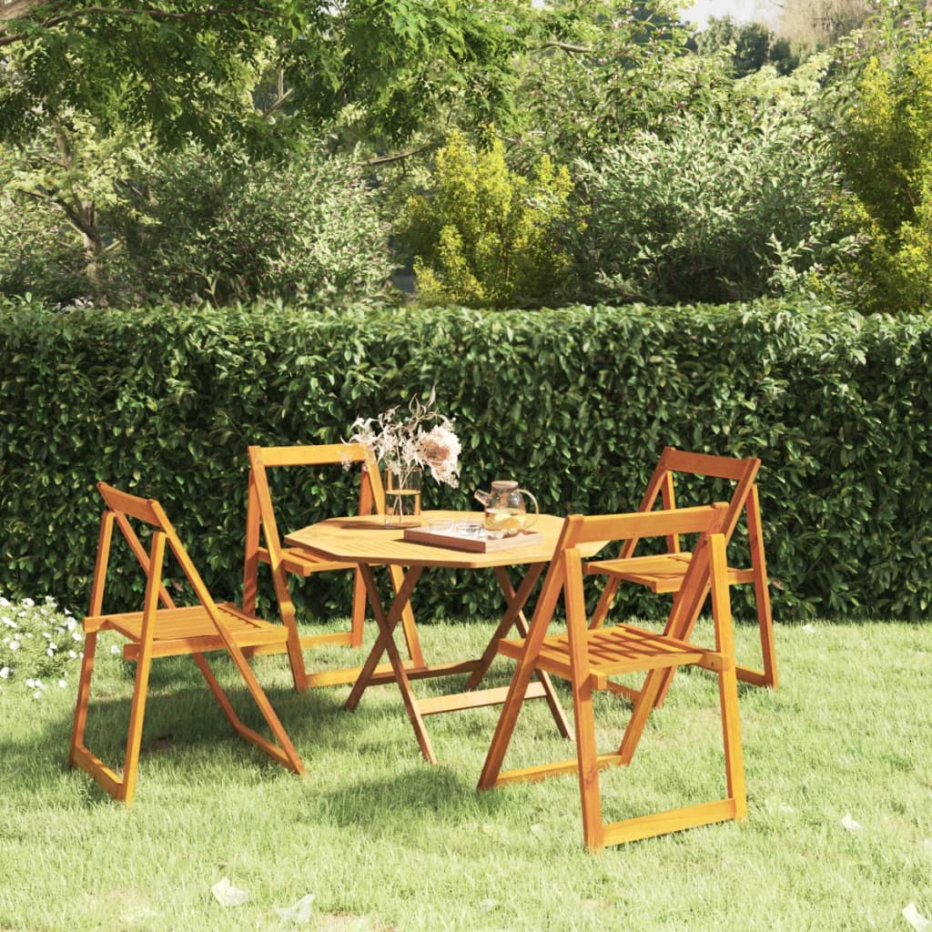 Folding Garden Chairs 4 pcs Solid Wood Acacia - Millennium Furniture