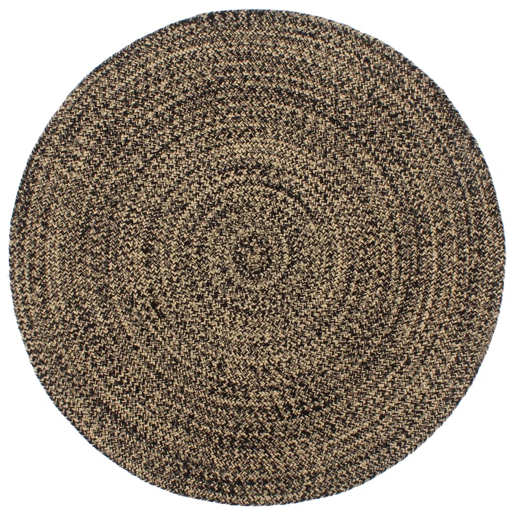 Handmade Rug Jute Black and Brown 180 cm - Sid & Sam
