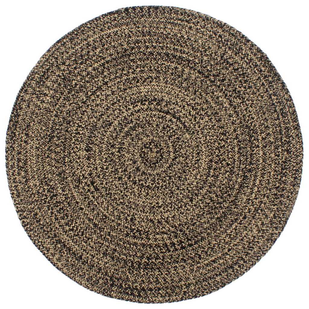 Handmade Rug Jute Black and Brown 210 cm - Brittle & Co