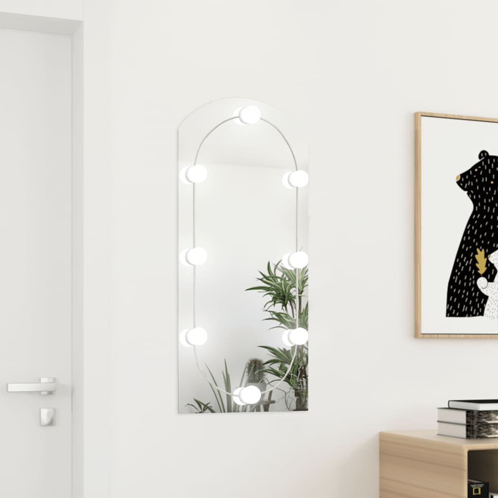 Mirror with LED Lights 90x45 cm Glass Arch - The Home Maker