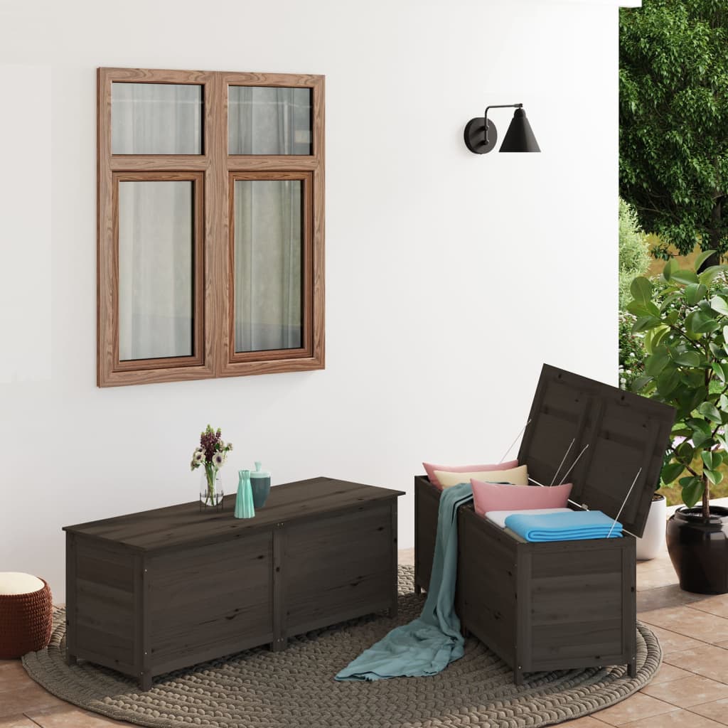Outdoor Cushion Box Anthracite 150x50x56 cm Solid Wood Fir - Tyrell & Tyrell
