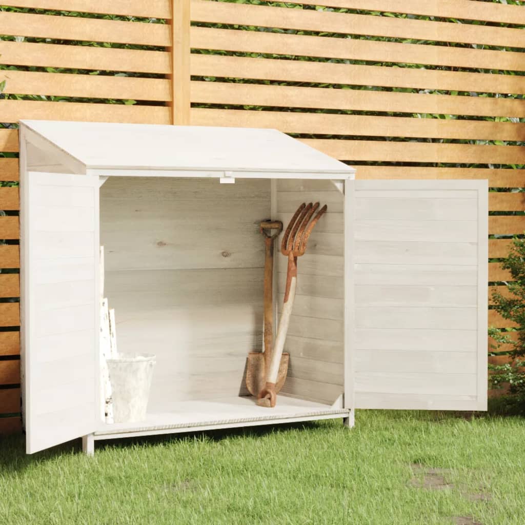 Garden Shed White 102x52x112 cm Solid Wood Fir - Millennium Furniture