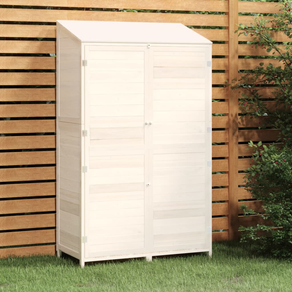 Garden Shed White 102x52x174.5 cm Solid Wood Fir - The Home Maker