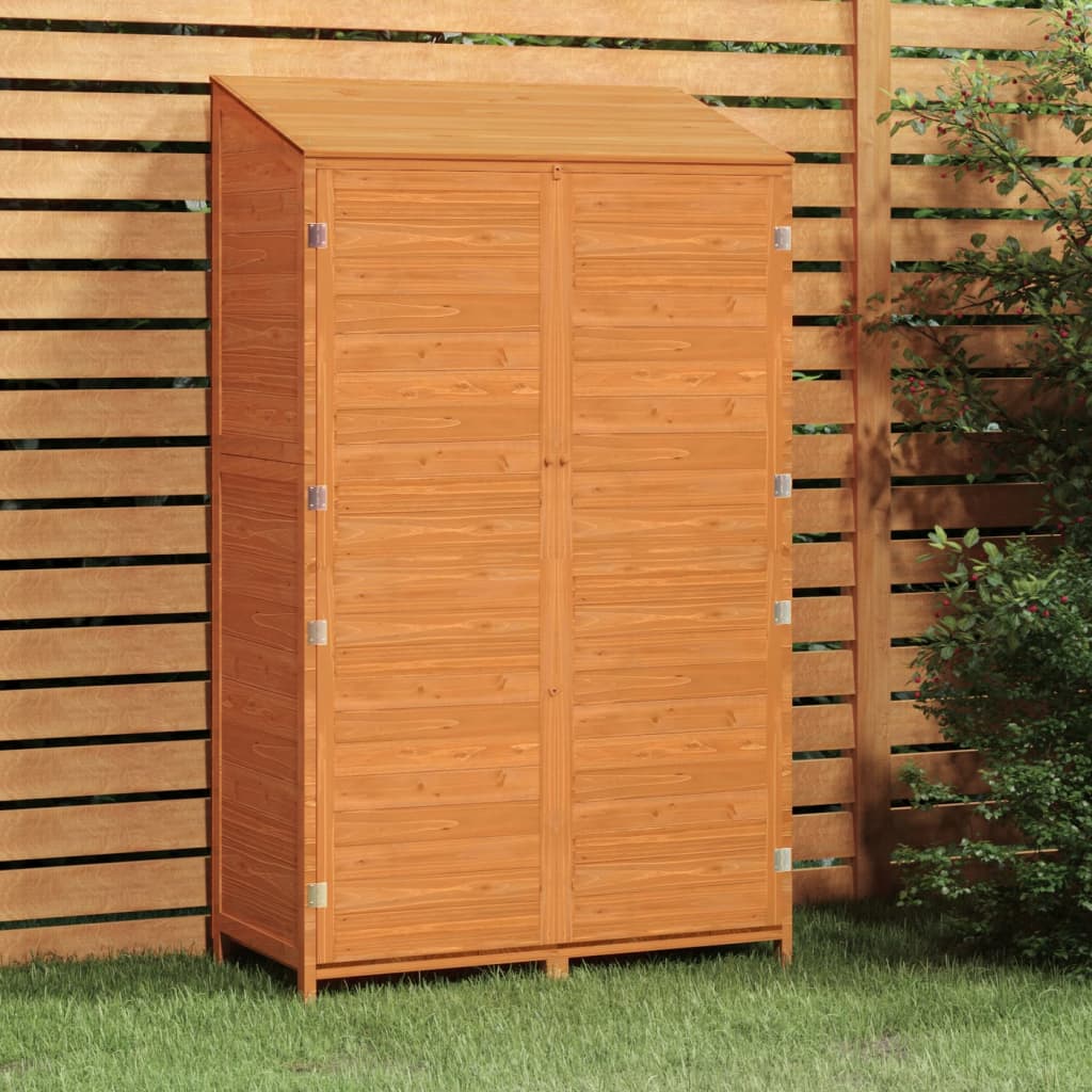 Garden Shed Brown 102x52x174.5 cm Solid Wood Fir - Brittle & Co