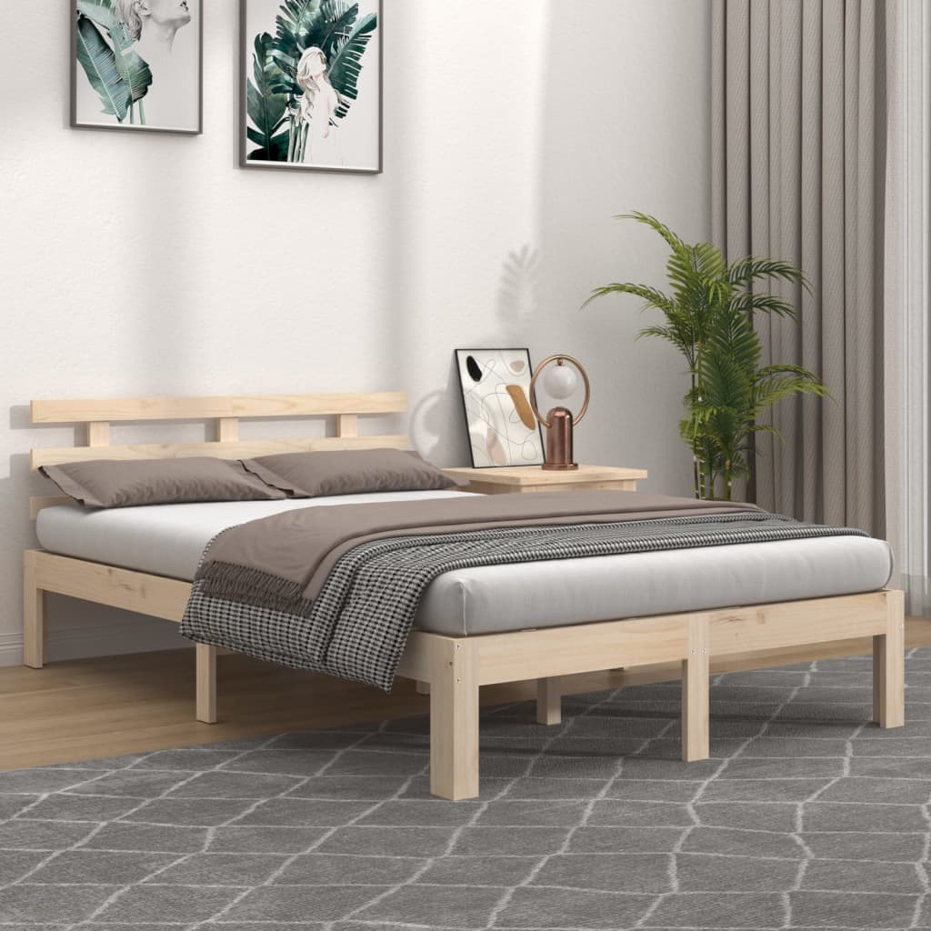 Bed Frame Solid Wood 150x200 cm King Size - Decor Base