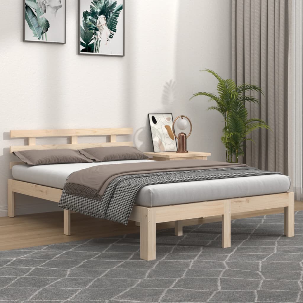 Bed Frame Solid Wood 180x200 cm Super King Size - Design Hut