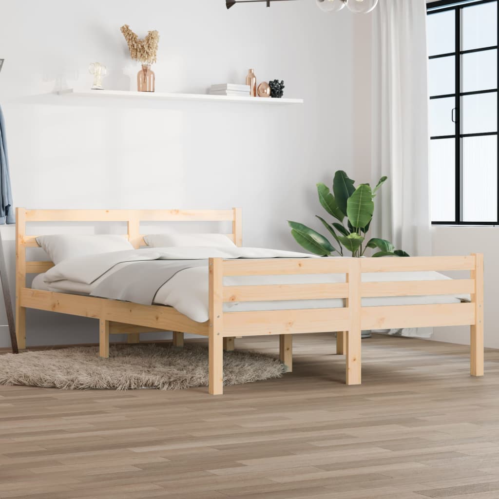 Bed Frame Solid Wood 140x190 cm - Tyrell & Tyrell