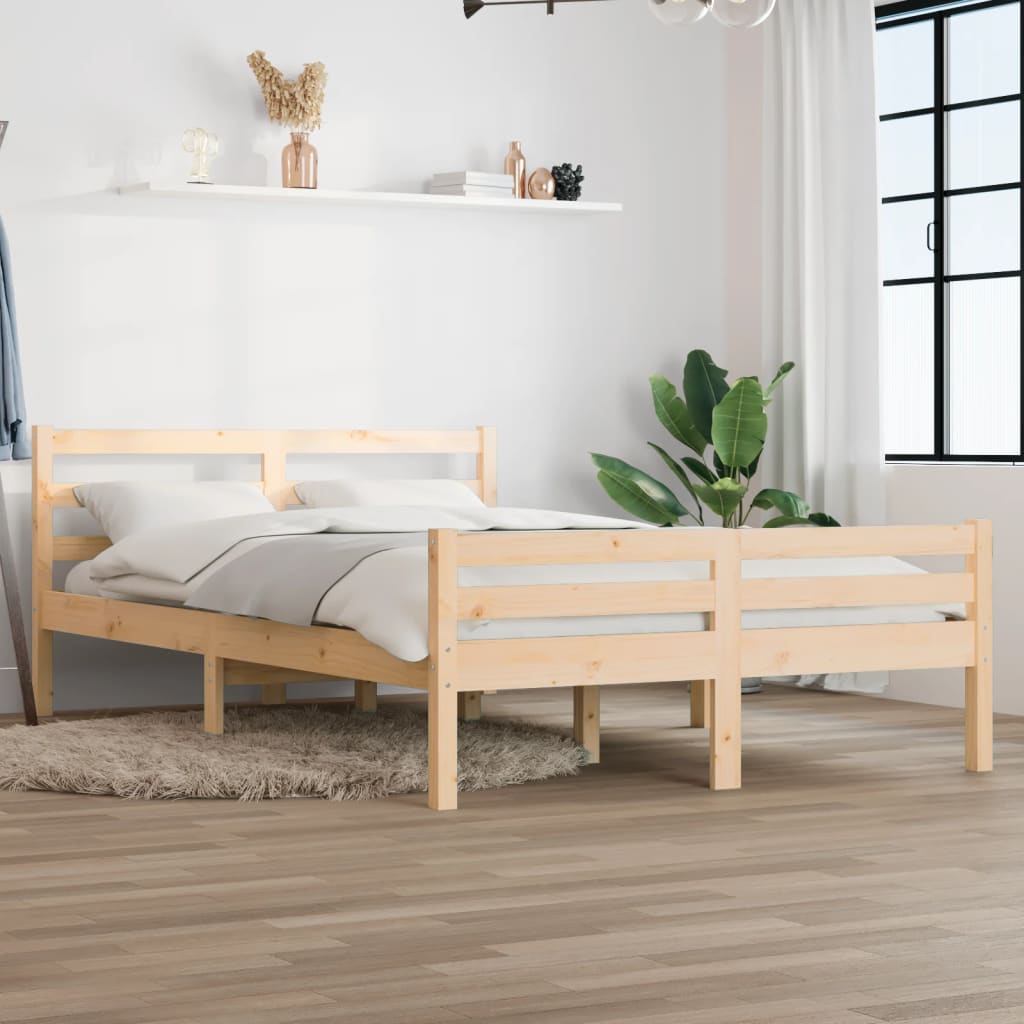 Bed Frame Solid Wood 150x200 cm King Size - Discount Dealers