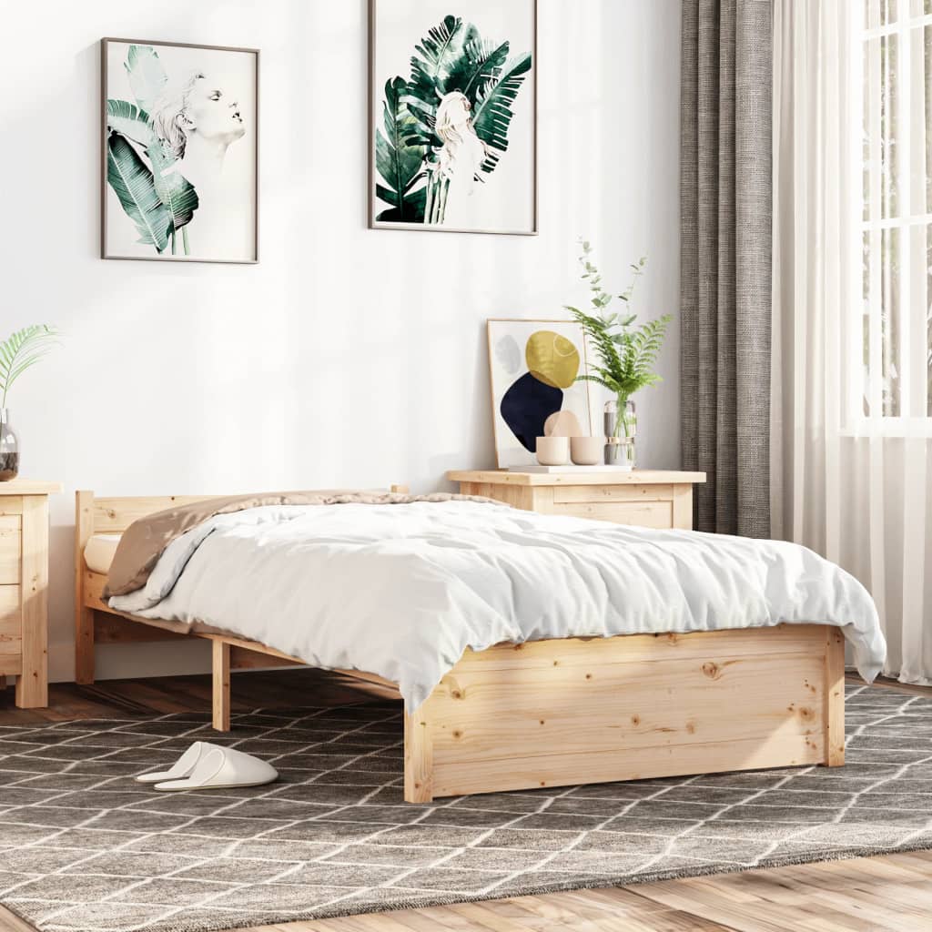 Bed Frame Solid Wood 90x190 cm Single - All Things Good