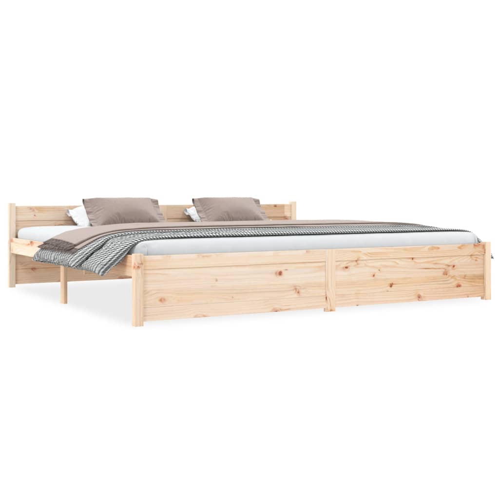 Bed Frame Solid Wood 200x200 cm - Unbeatable Bargains