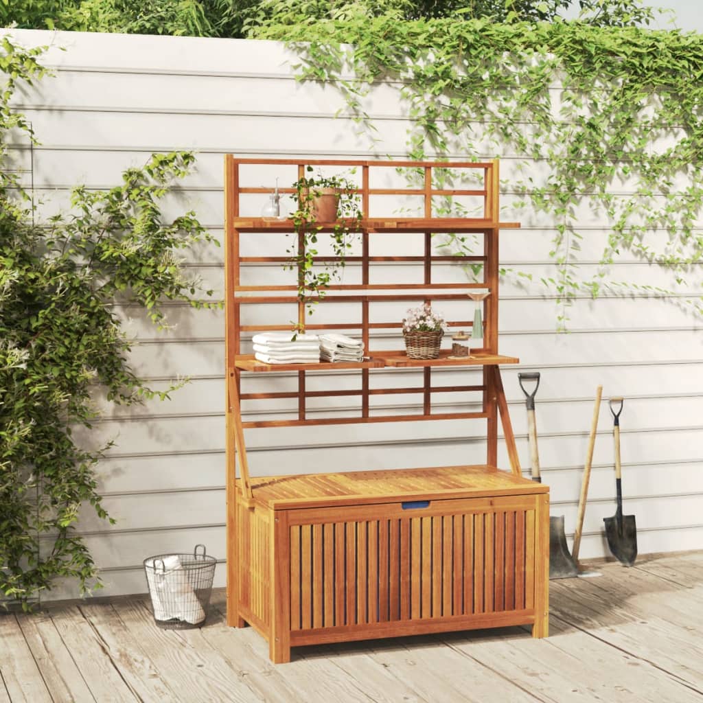 Storage Box with Trellis 99x50x160 cm Solid Wood Acacia - Decor Base