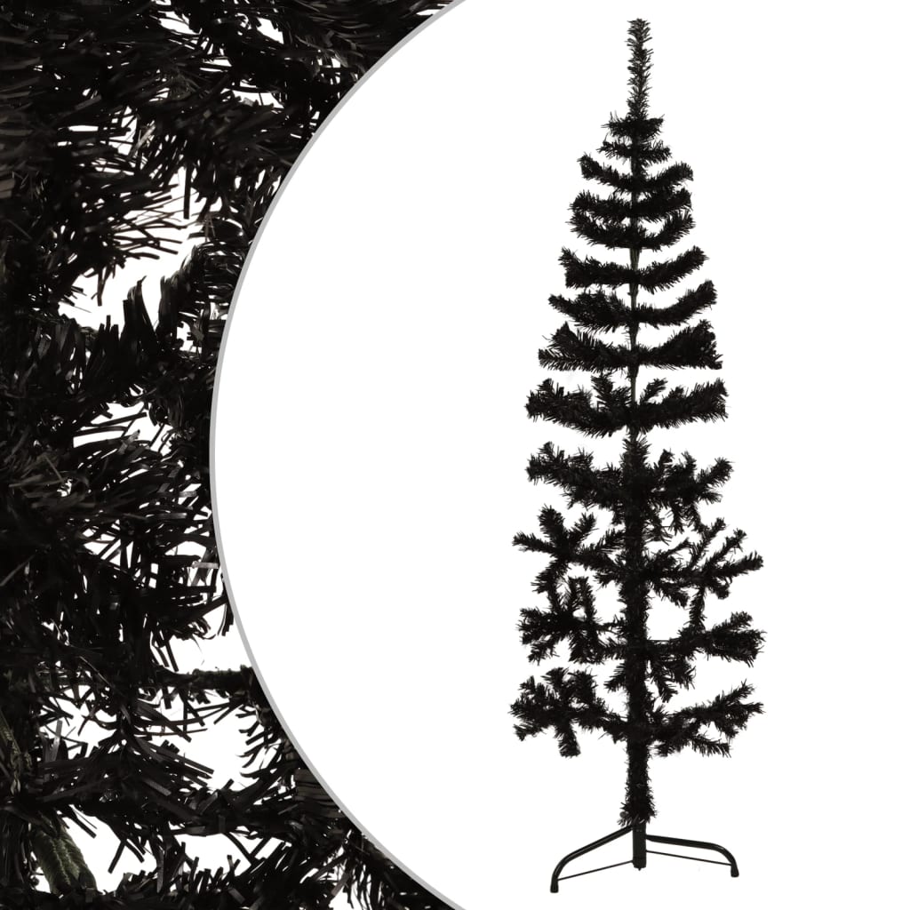 Lauxe Slim Artificial Half Christmas Tree Stand Black 120cm - Unbeatable Bargains