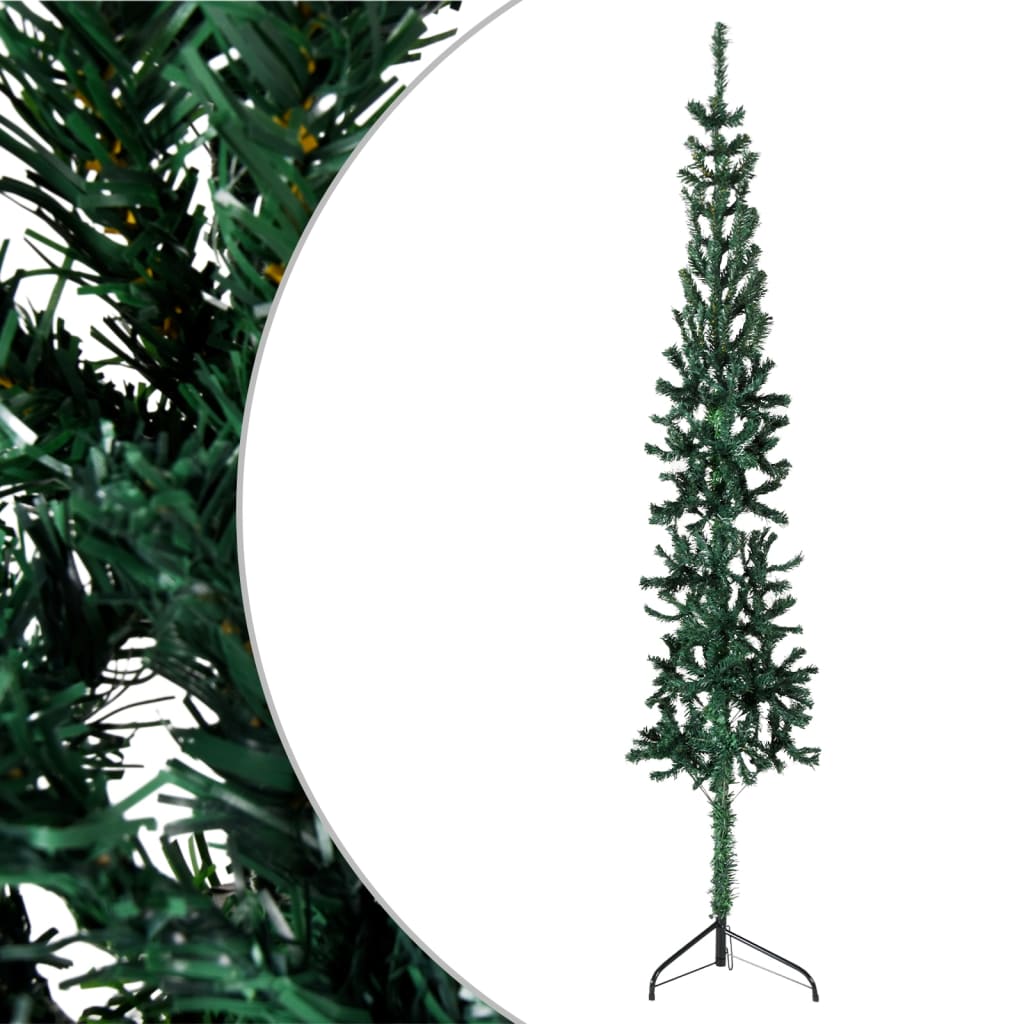 Lauxe Slim Artificial Half Christmas Tree Stand Green 150cm - Unbeatable Bargains