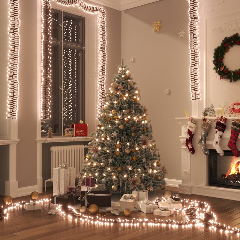LED Cluster String with 400 LEDs Warm White 7.4 m PVC - Unbeatable Bargains