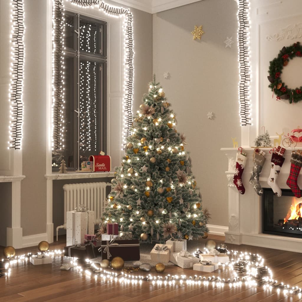 LED Cluster String with 400 LEDs Cold White 7.4 m PVC - Decor Base