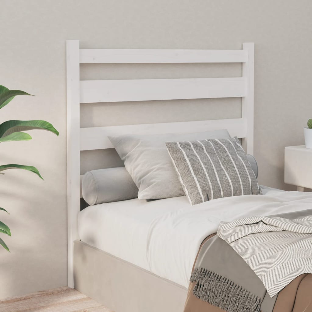 Bed Headboard White 106x4x100 cm Solid Wood Pine - Direct Imports
