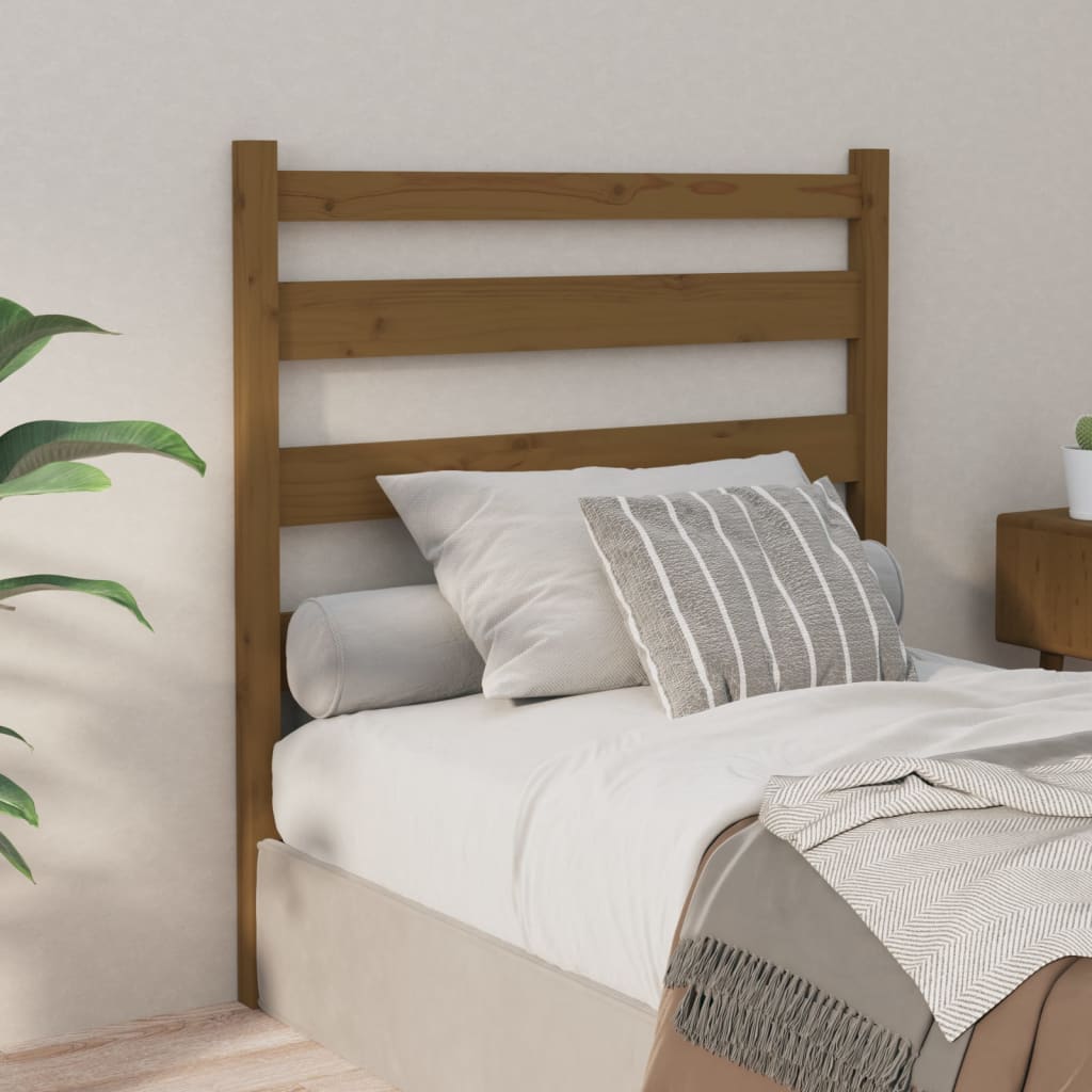 Bed Headboard Honey Brown 106x4x100 cm Solid Wood Pine - Unbeatable Bargains