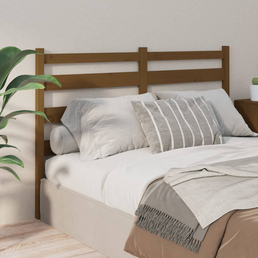 Bed Headboard Honey Brown 206x4x100 cm Solid Wood Pine - Unbeatable Bargains