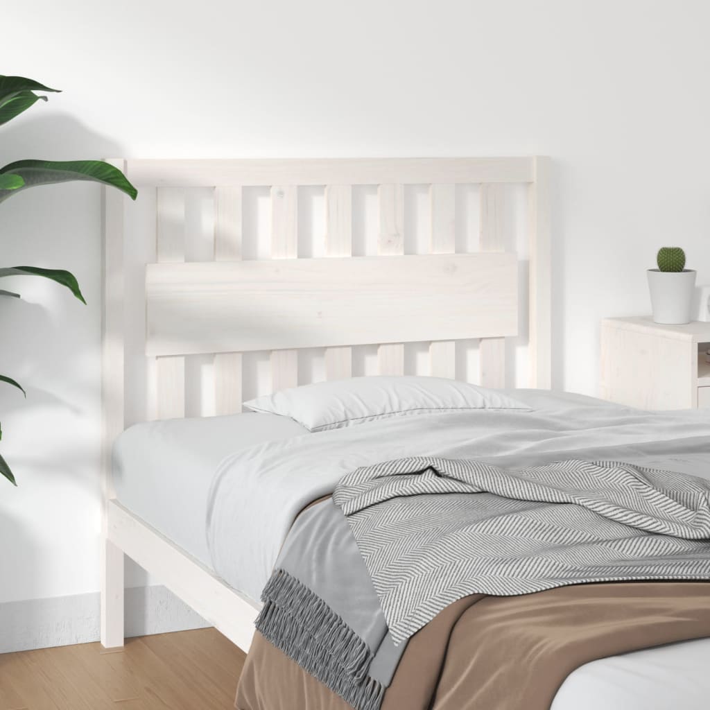 Bed Headboard White 105.5x4x100 cm Solid Wood Pine - Discount Dealers