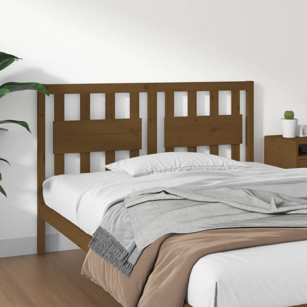 Bed Headboard Honey Brown 145.5x4x100 cm Solid Wood Pine - Unbeatable Bargains