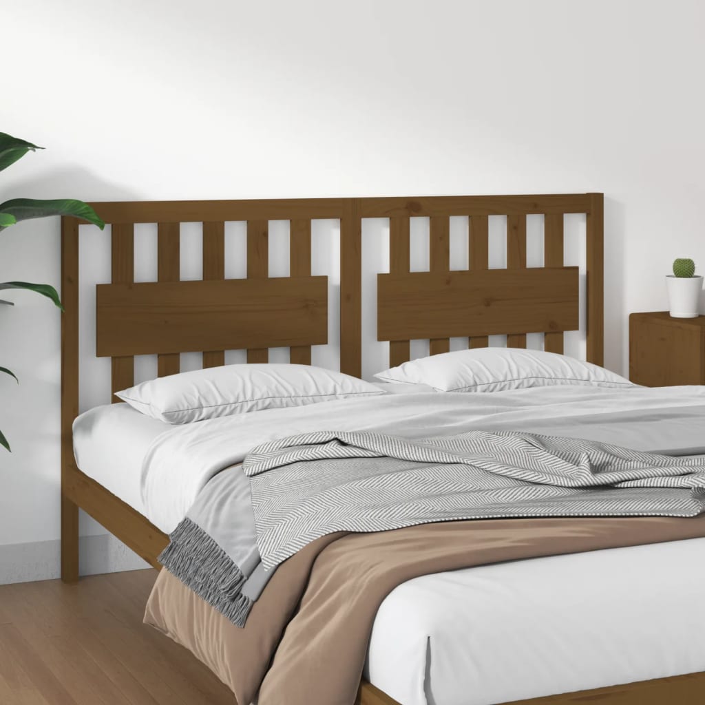 Bed Headboard Honey Brown 155.5x4x100 cm Solid Wood Pine - Unbeatable Bargains
