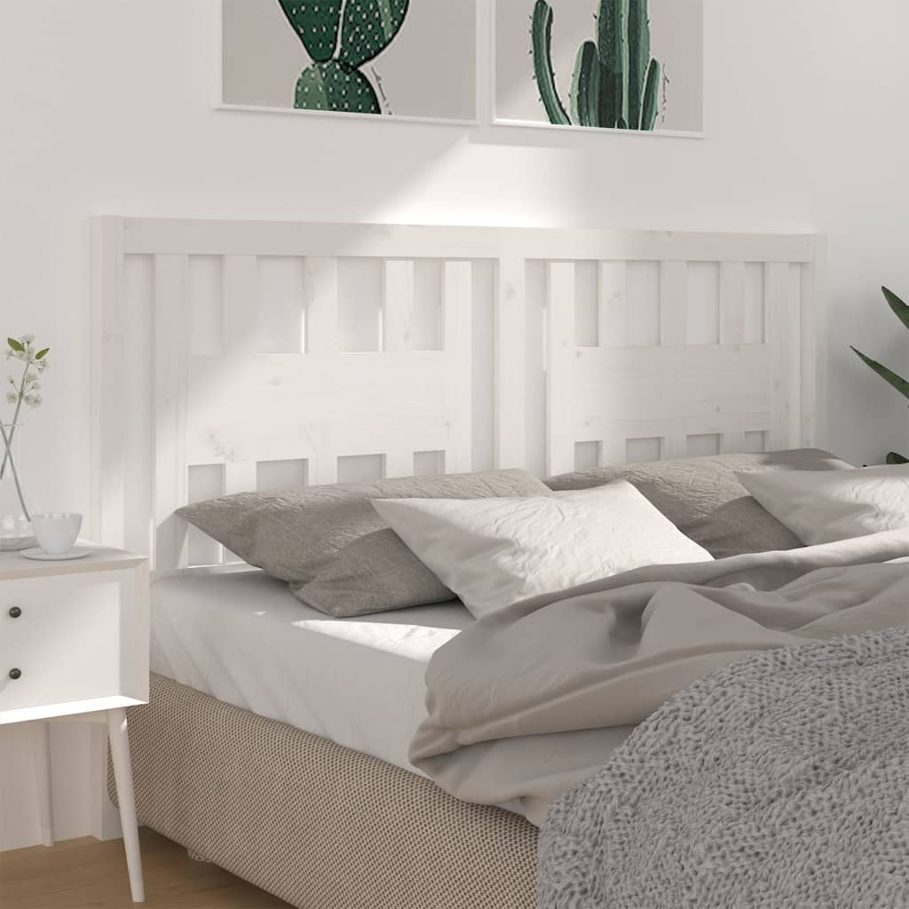 Headboard White 146x4x100 cm Solid Wood Pine - Design Hut