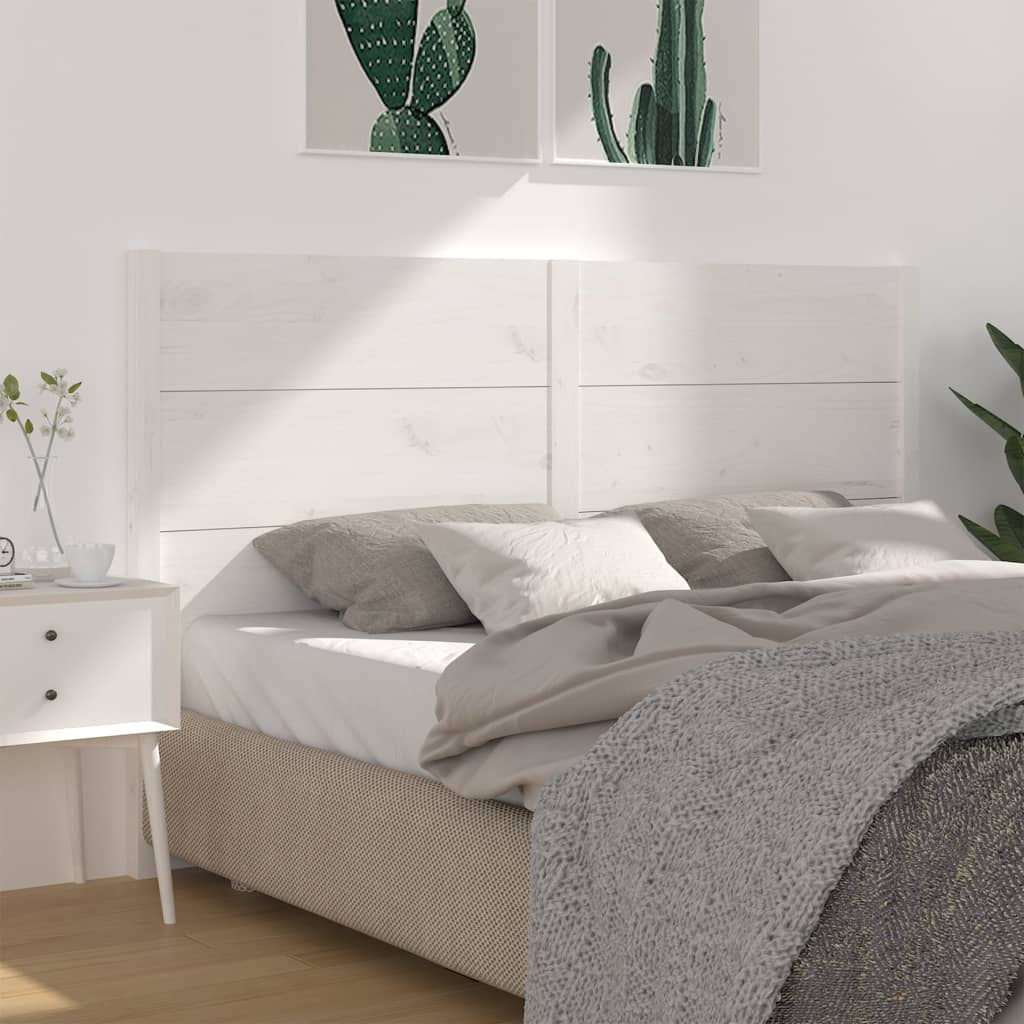 Headboard White 146x4x100 cm Solid Wood Pine - R and M Furniture