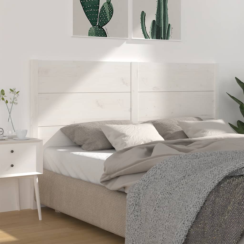 Headboard White 206x4x100 cm Solid Wood Pine - Design Hut