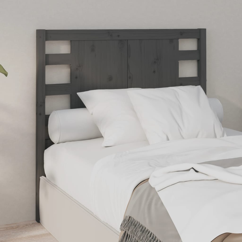 Headboard Grey 96x4x100 cm Solid Wood Pine - Decor Base