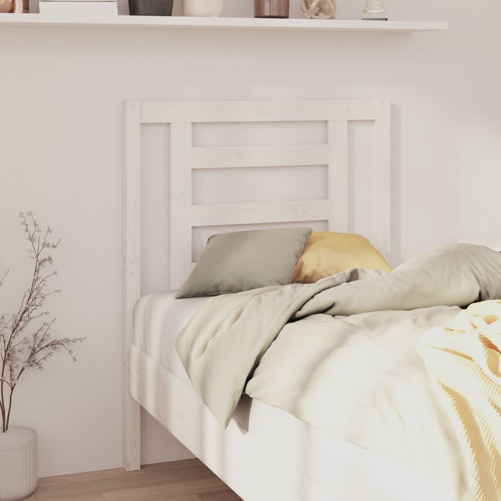Bed Headboard White 81x4x100 cm Solid Wood Pine - R and M Furniture