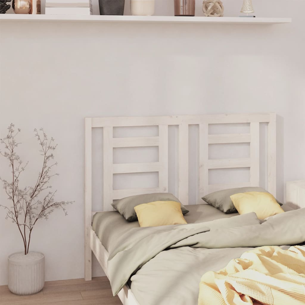 Bed Headboard White 146x4x100 cm Solid Wood Pine - Tyrell & Tyrell