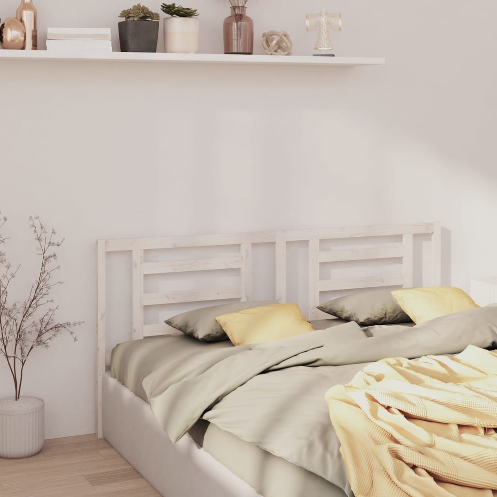 Bed Headboard White 186x4x100 cm Solid Pine Wood - Unbeatable Bargains