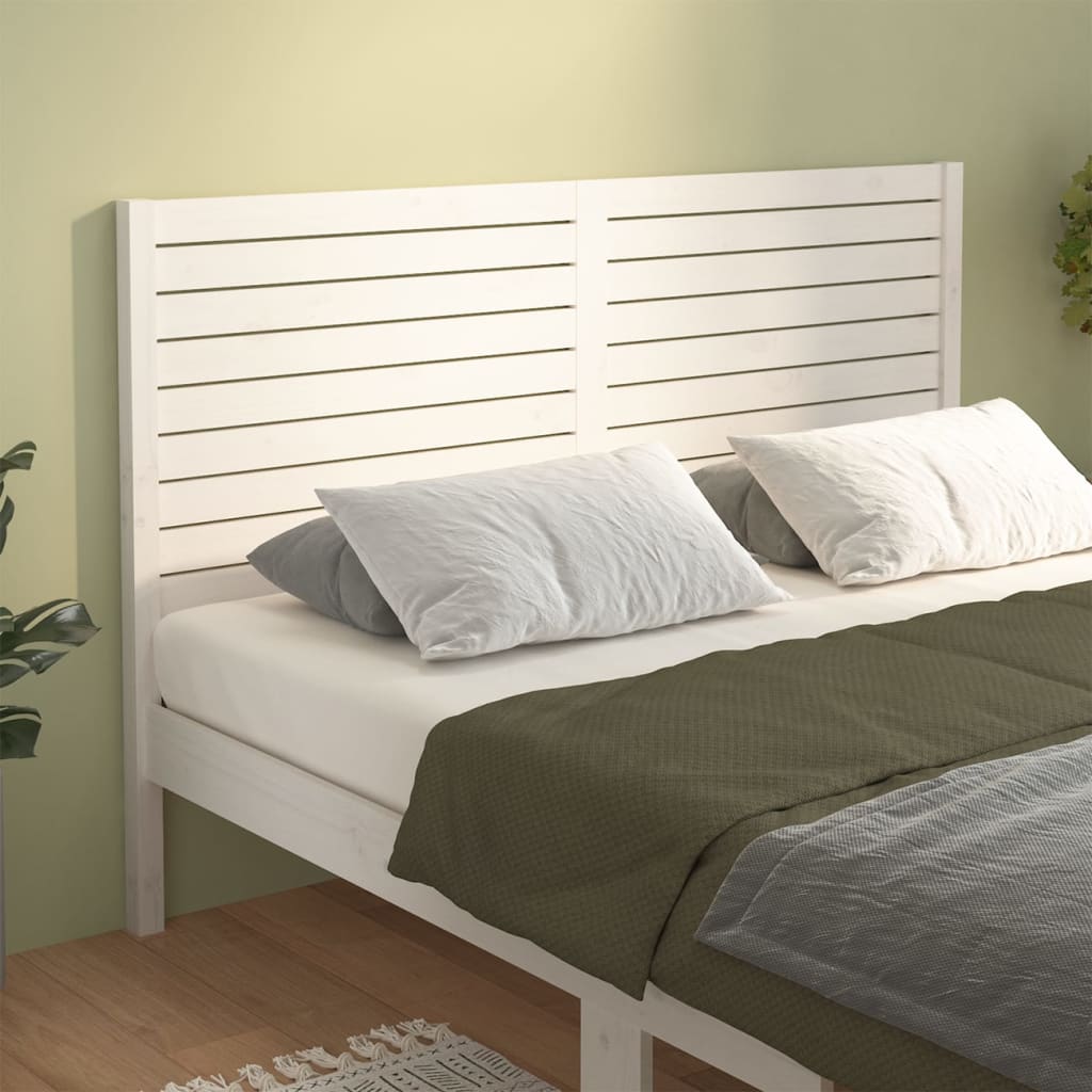 Bed Headboard White 126x4x100 cm Solid Wood Pine - Unbeatable Bargains