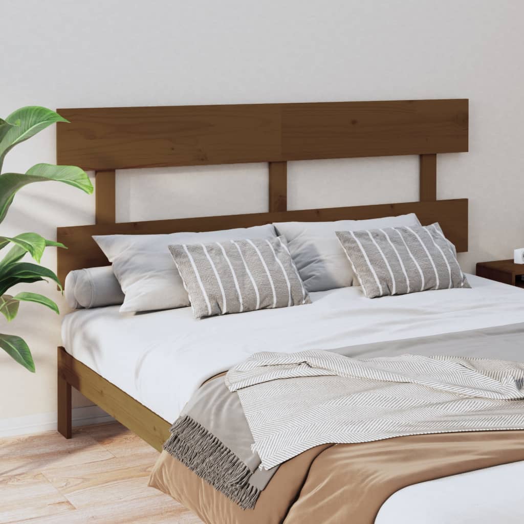 Bed Headboard Honey Brown 154x3x81 cm Solid Wood Pine - Decor Base