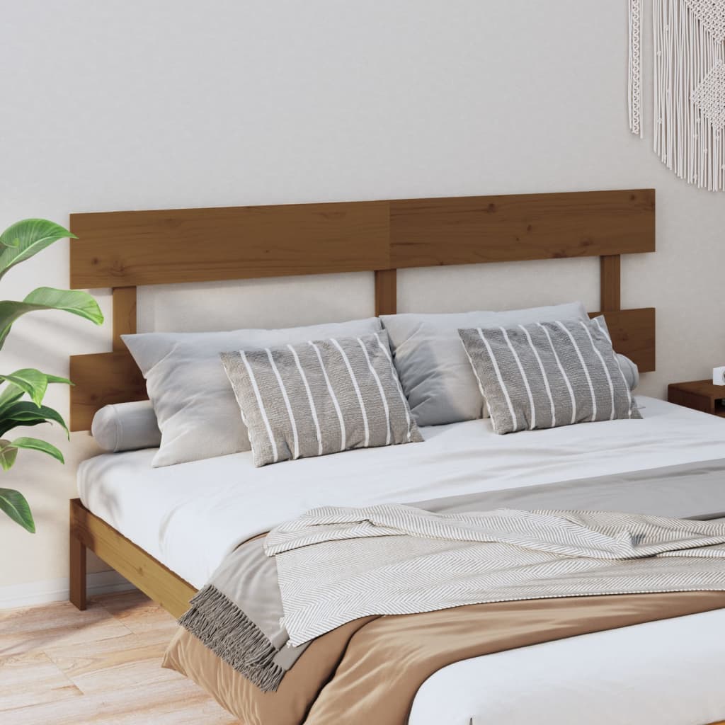 Bed Headboard Honey Brown 204x3x81 cm Solid Wood Pine - Sid & Sam