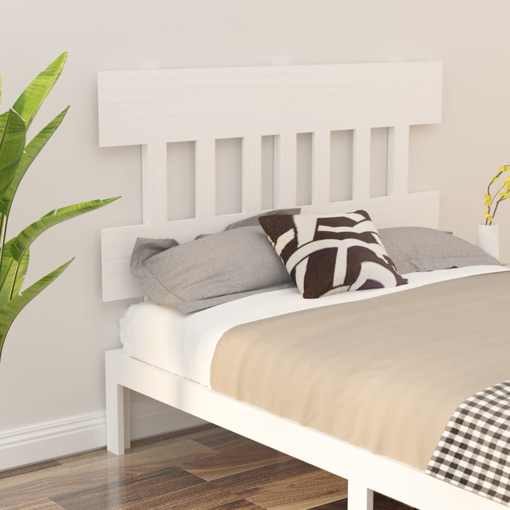 Bed Headboard White 143.5x3x81 cm Solid Wood Pine - Unbeatable Bargains