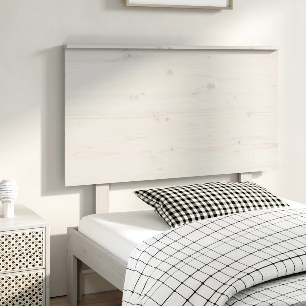 Bed Headboard White 94x6x82.5 cm Solid Wood Pine - Direct Imports