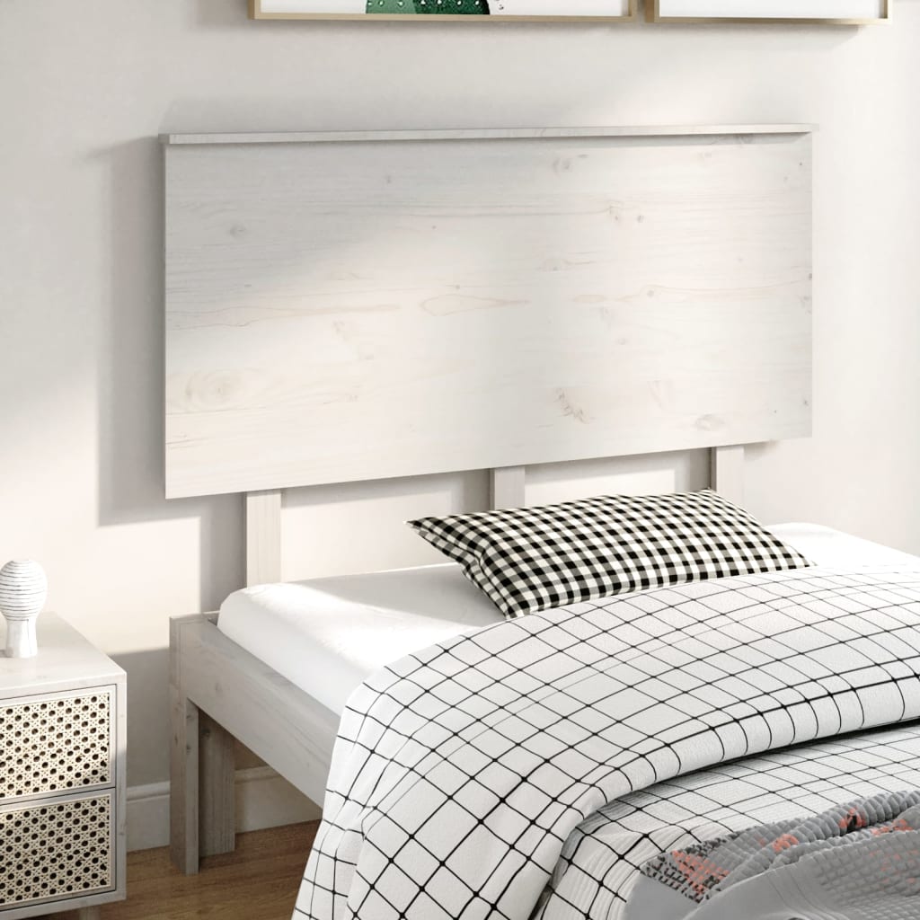 Bed Headboard White 124x6x82.5 cm Solid Wood Pine - Unbeatable Bargains