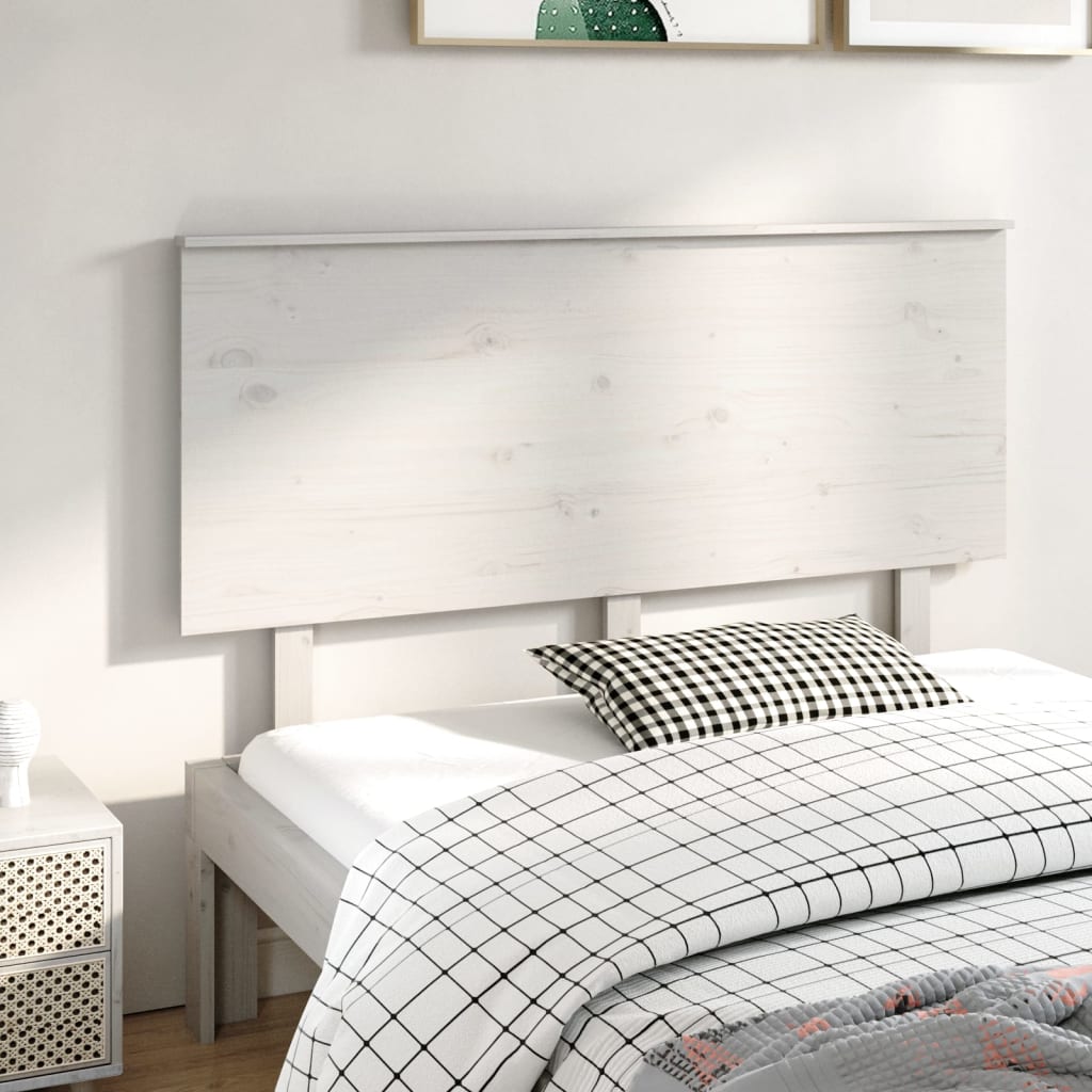 Bed Headboard White 144x6x82.5 cm Solid Wood Pine - Casper Homes
